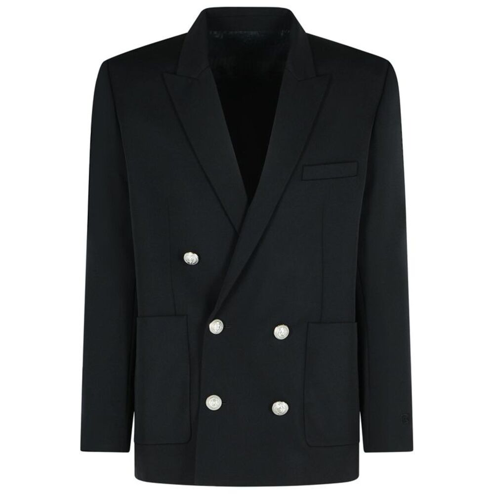 Balmain Black Virgin Wool Blazer Men